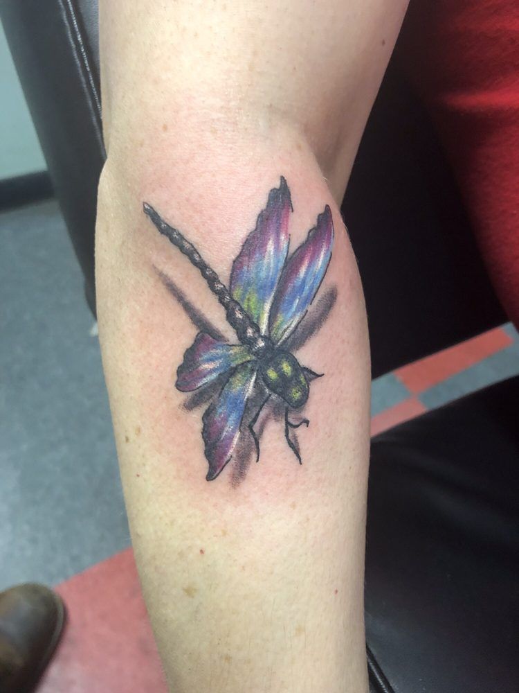 Color dragonfly tattoo