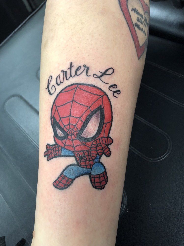 Spiderman tattoo by Dave K.